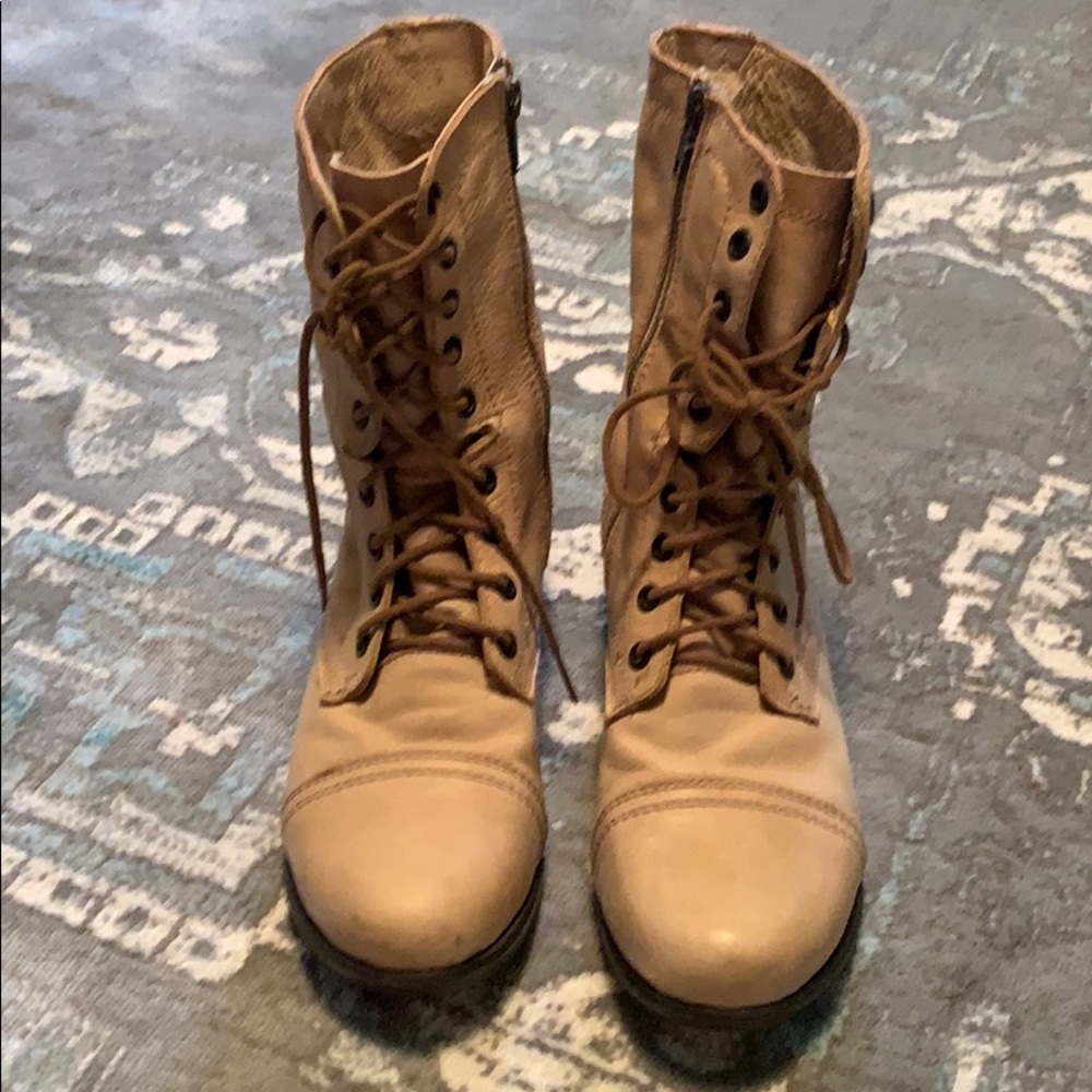 Steve Madden Troopa Boots - leather 8.5 Tan